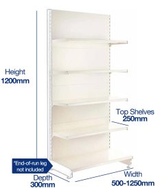 Jura-White-Modular-Wall-Shelving-Unit-H1200mm-–-Base-300mm-–-4-x-250mm-Top-Shelves